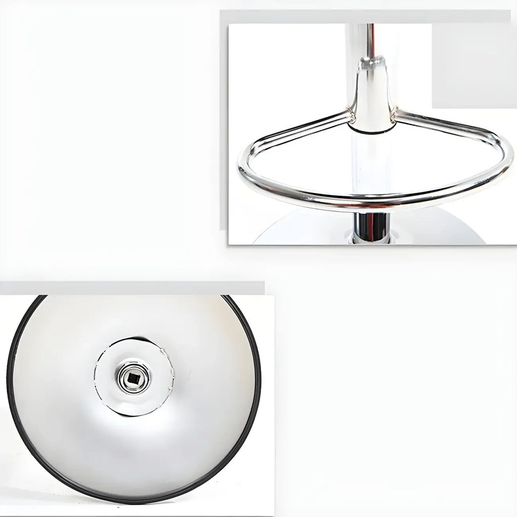 Adjustable Round Leather Swivel Bar Stools with Back