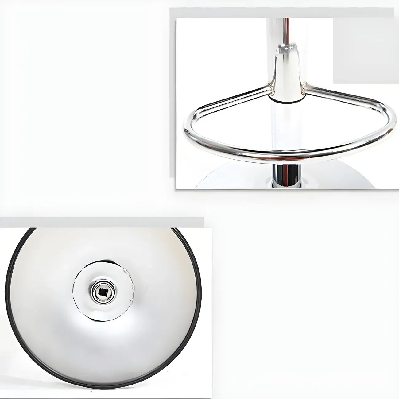 Adjustable Round Leather Swivel Bar Stools with Back