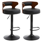 Adjustable Round Leather Swivel Bar Stools with Back