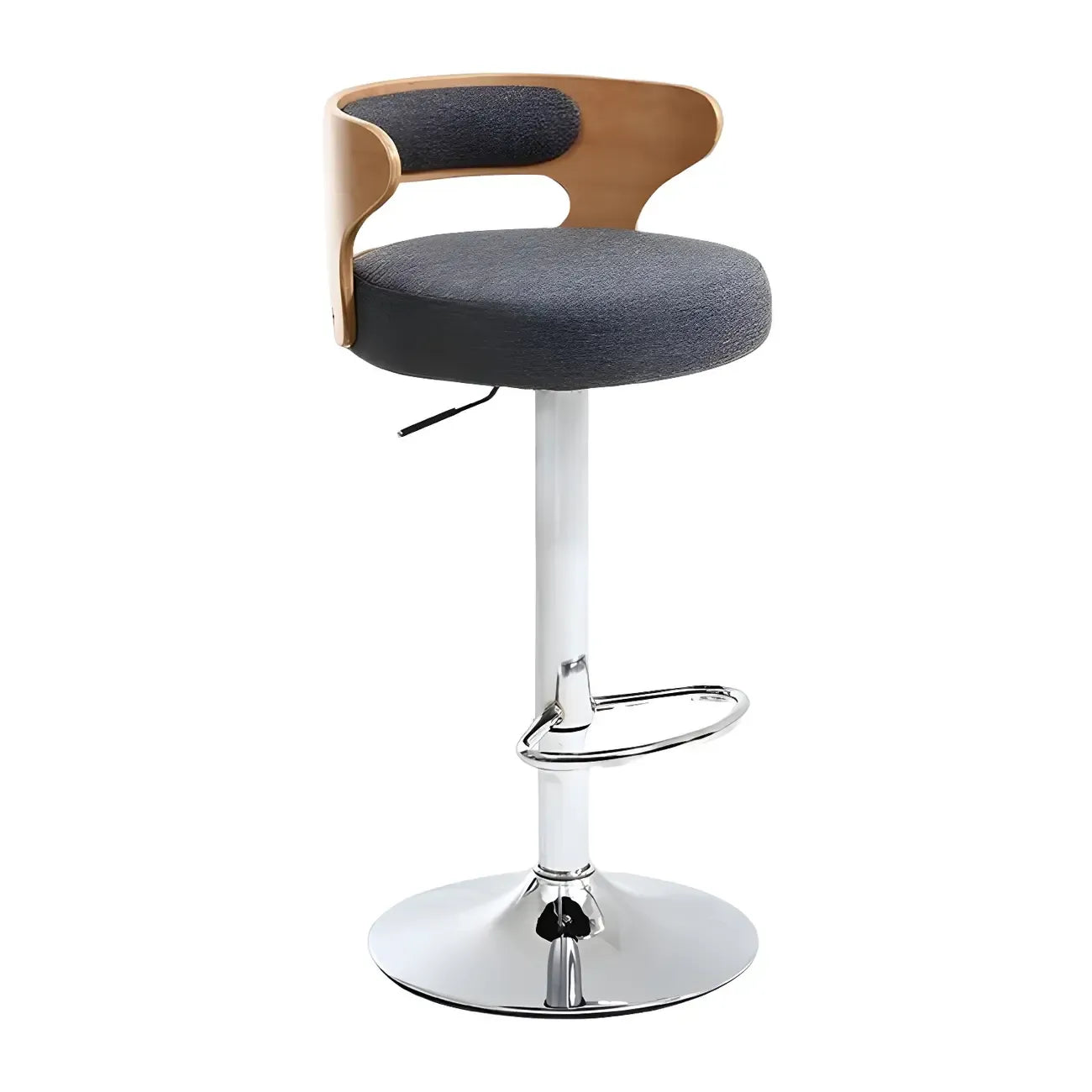Adjustable Round Leather Swivel Bar Stools with Back