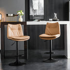 Modern Adjustable Leather Swivel Bar Stools