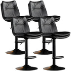 Modern Adjustable Leather Swivel Bar Stools
