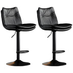 Modern Adjustable Leather Swivel Bar Stools
