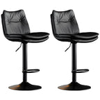 Modern Adjustable Leather Swivel Bar Stools