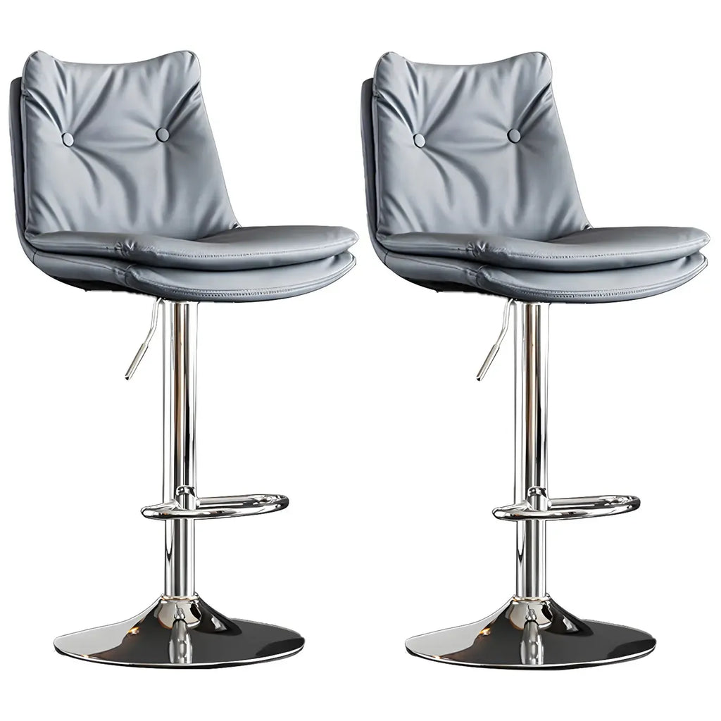 Modern Adjustable Leather Swivel Bar Stools
