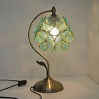 Vintage Stained Glass Flower Petal Table Lamp
