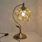 Vintage Stained Glass Flower Petal Table Lamp
