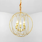 Black Metal Sphere Orb Modern Chandelier Light