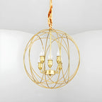 Black Metal Sphere Orb Modern Chandelier Light
