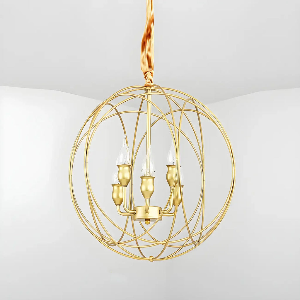 Black Metal Sphere Orb Modern Chandelier Light