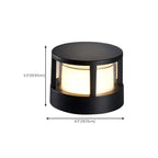 Black Metal Cylinder Wired Post Cap Light