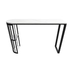 Modern Faux Marble Bar Table with Metal Frame for Kitchen