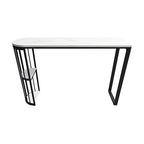 Modern Faux Marble Bar Table with Metal Frame for Kitchen