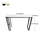 Modern Faux Marble Bar Table with Metal Frame for Kitchen