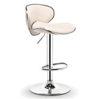 360° Swivel Faux Leather Bar Stools Adjustable Height Bucket Seat