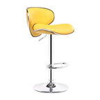 360° Swivel Faux Leather Bar Stools Adjustable Height Bucket Seat