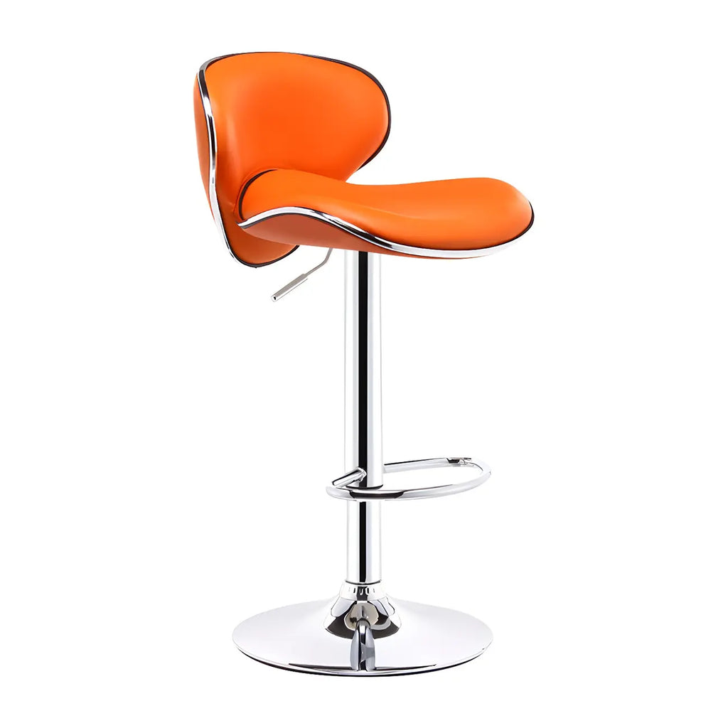 360° Swivel Faux Leather Bar Stools Adjustable Height Bucket Seat