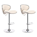 360° Swivel Faux Leather Bar Stools Adjustable Height Bucket Seat