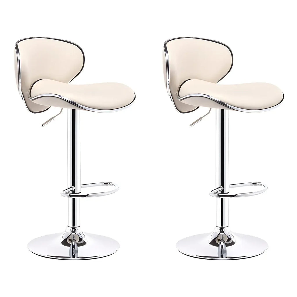 360° Swivel Faux Leather Bar Stools Adjustable Height Bucket Seat