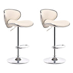 360° Swivel Faux Leather Bar Stools Adjustable Height Bucket Seat