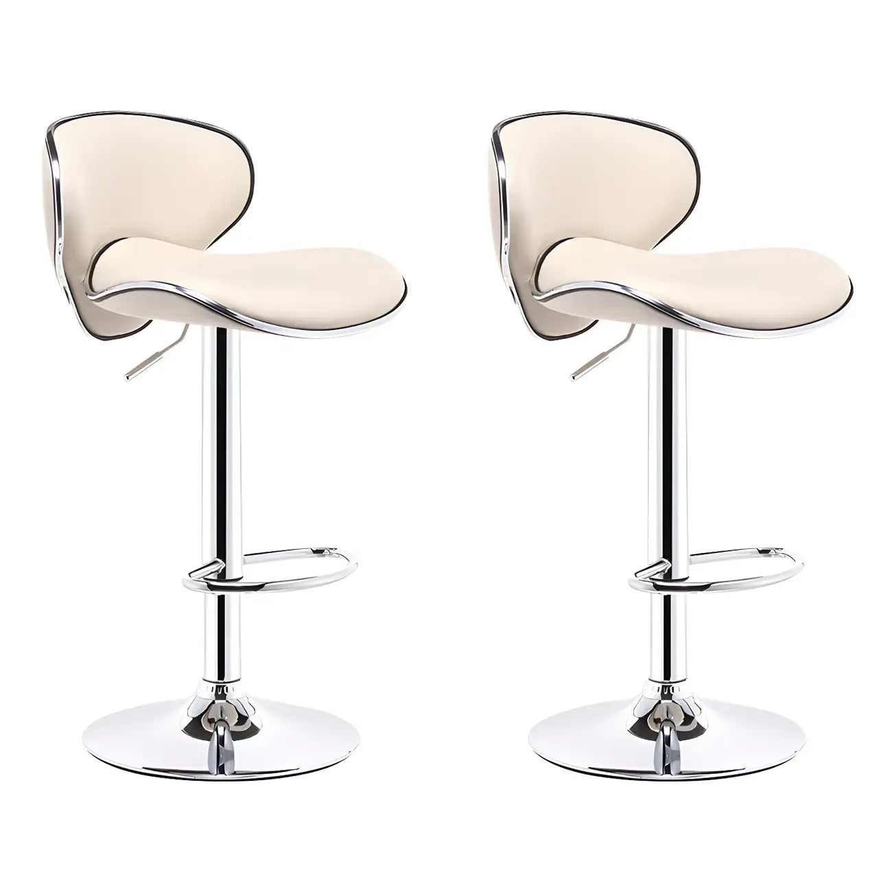 360° Swivel Faux Leather Bar Stools Adjustable Height Bucket Seat