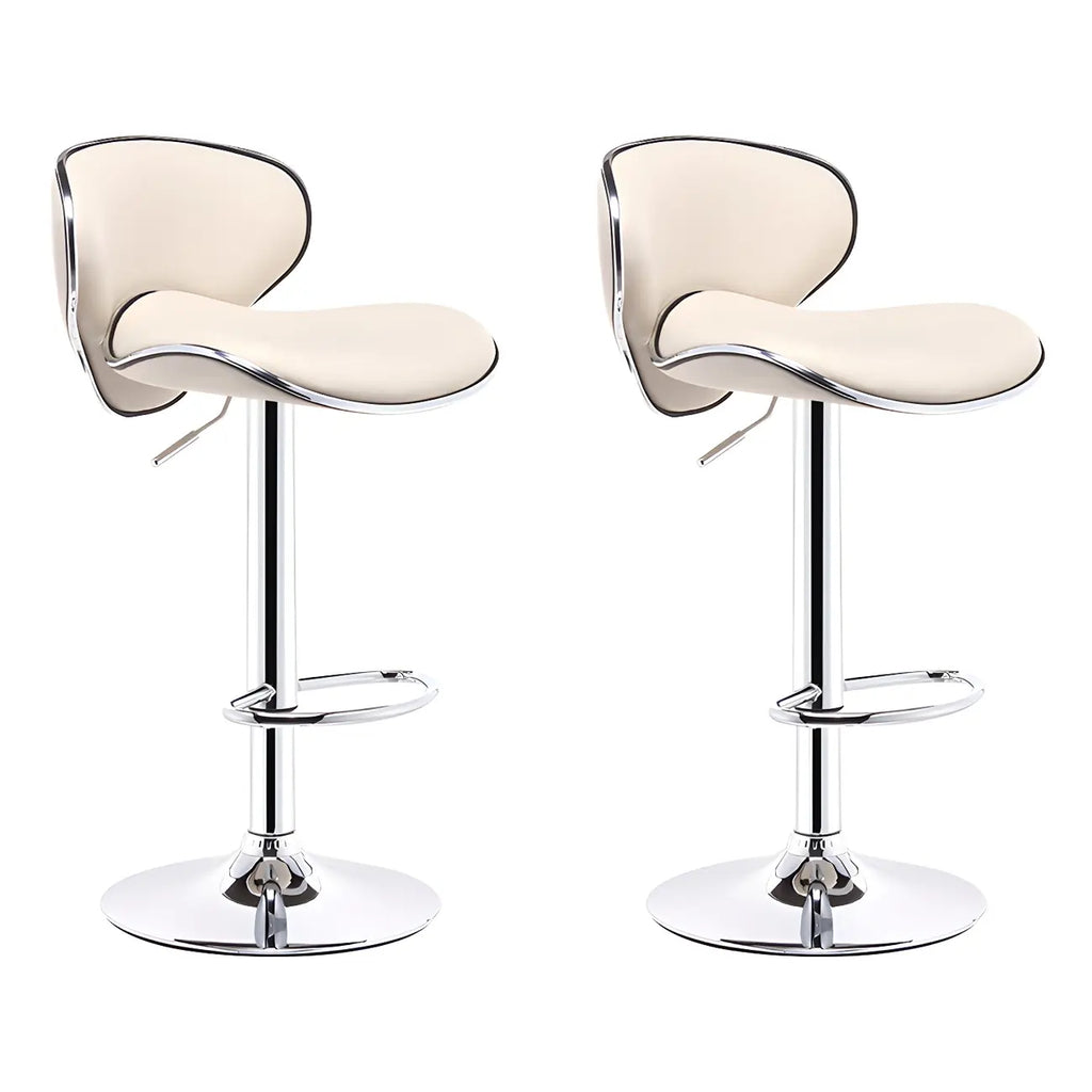 360° Swivel Faux Leather Bar Stools Adjustable Height Bucket Seat
