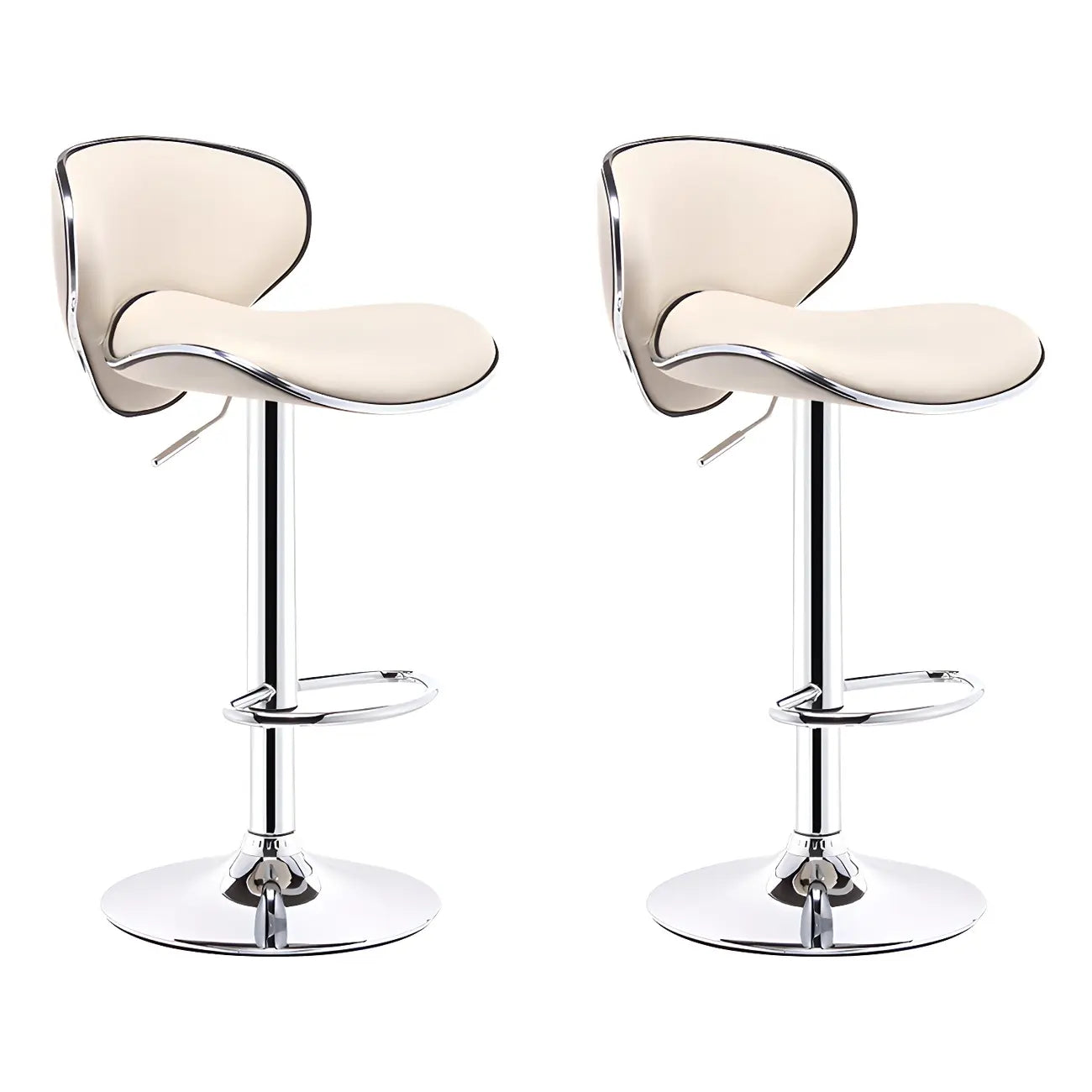 360° Swivel Faux Leather Bar Stools Adjustable Height Bucket Seat