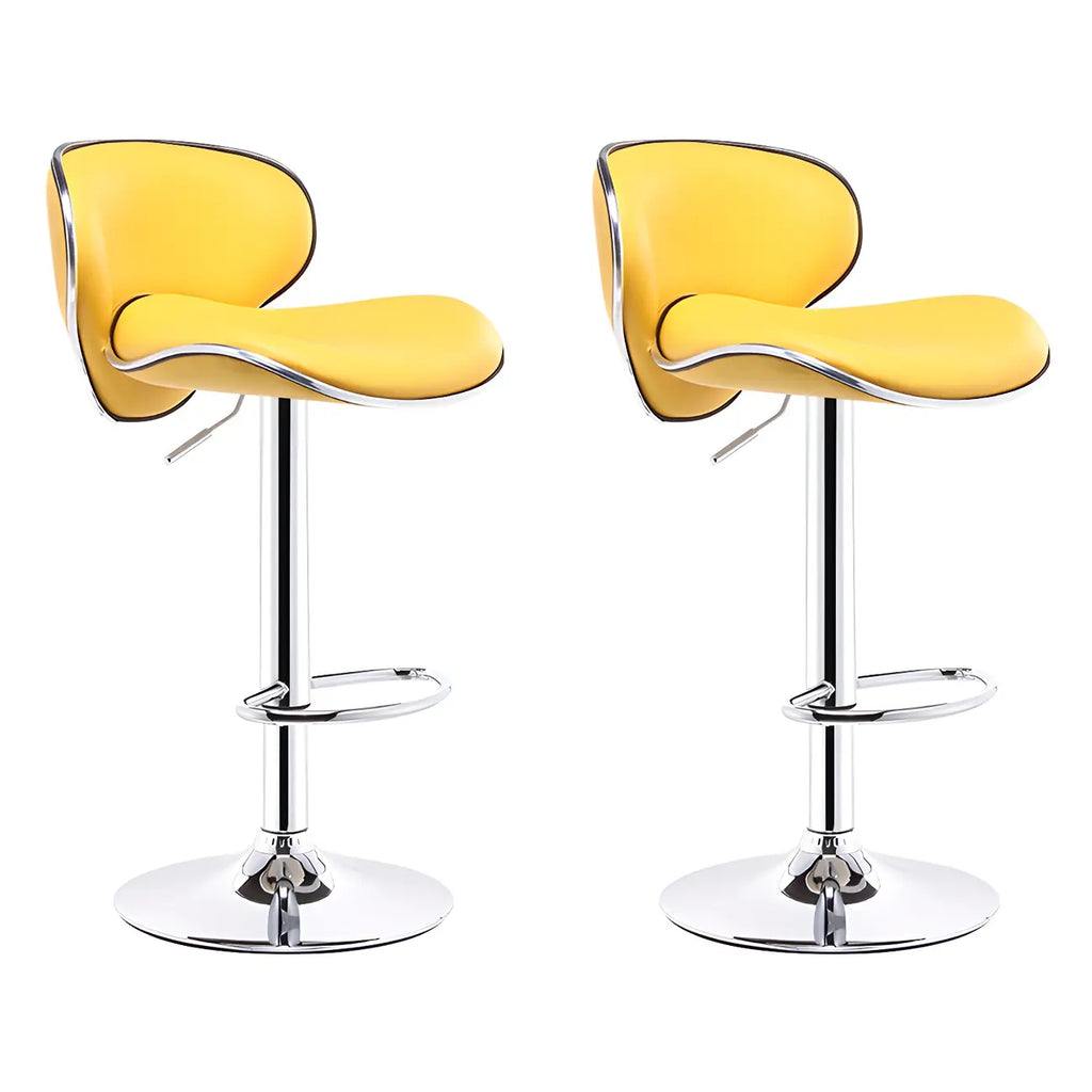 360° Swivel Faux Leather Bar Stools Adjustable Height Bucket Seat
