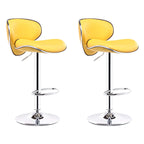 360° Swivel Faux Leather Bar Stools Adjustable Height Bucket Seat