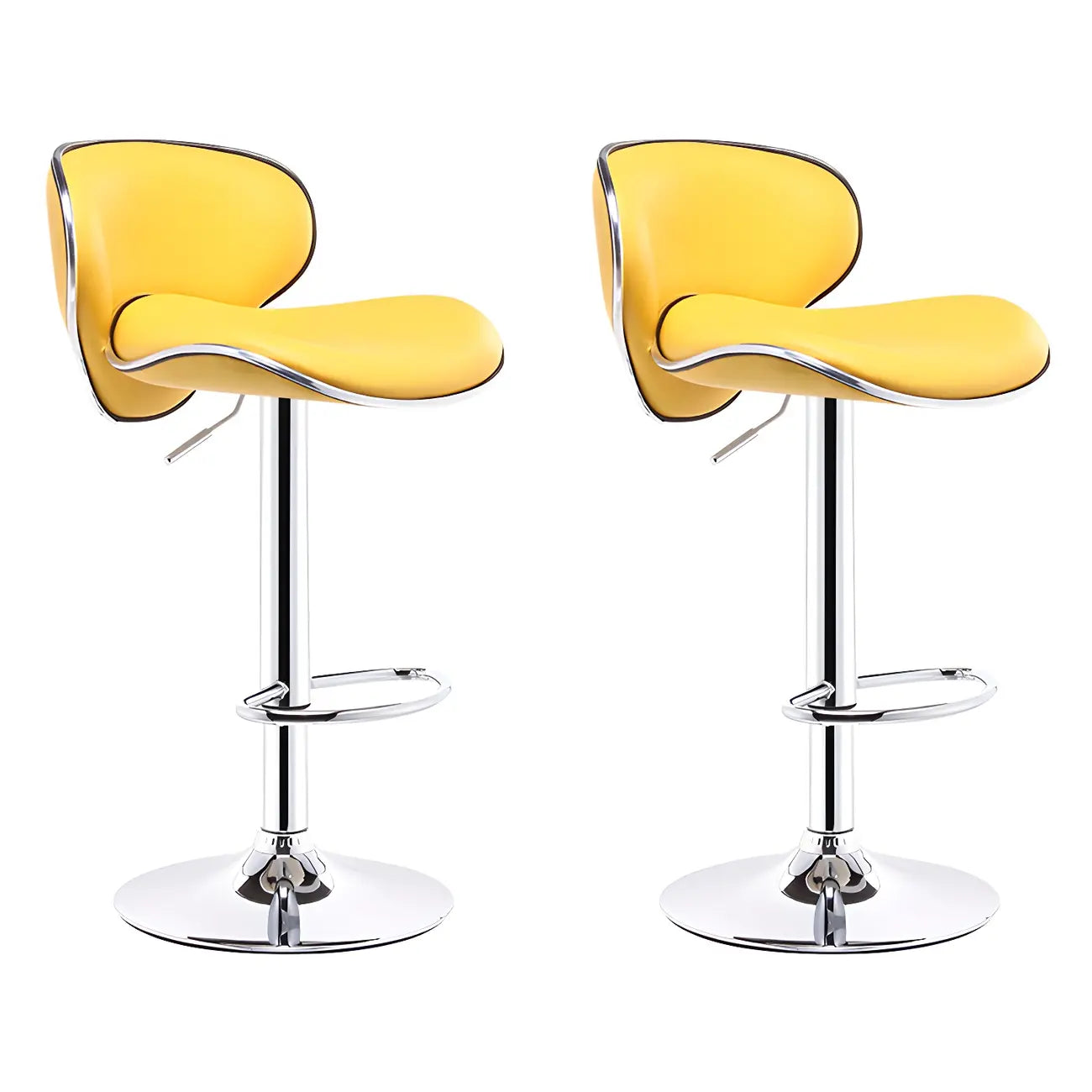360° Swivel Faux Leather Bar Stools Adjustable Height Bucket Seat