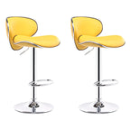 360° Swivel Faux Leather Bar Stools Adjustable Height Bucket Seat