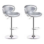 360° Swivel Faux Leather Bar Stools Adjustable Height Bucket Seat