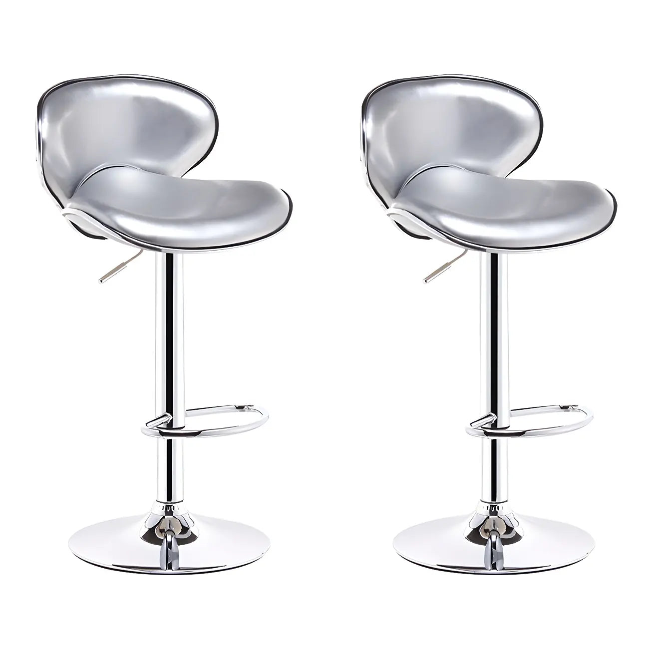 360° Swivel Faux Leather Bar Stools Adjustable Height Bucket Seat