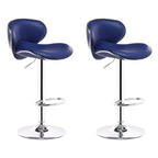 360° Swivel Faux Leather Bar Stools Adjustable Height Bucket Seat