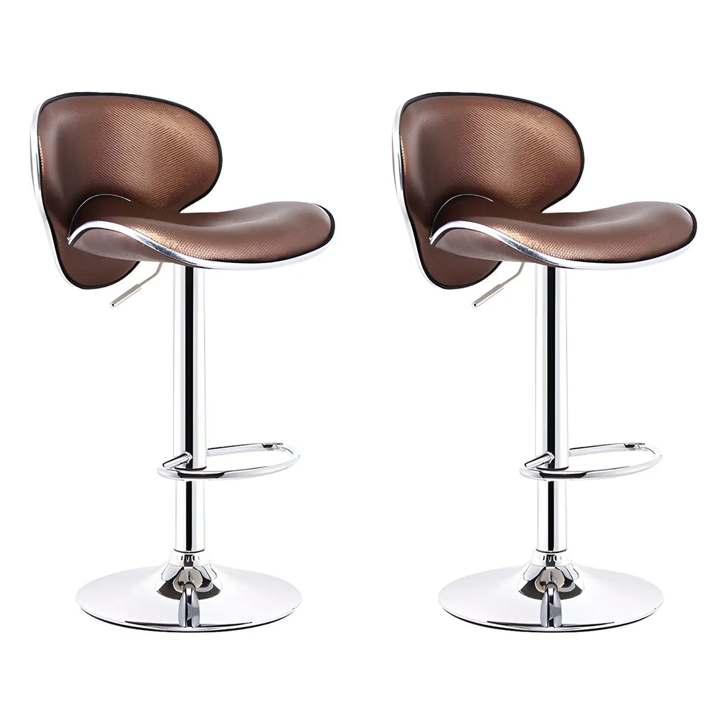 360° Swivel Faux Leather Bar Stools Adjustable Height Bucket Seat