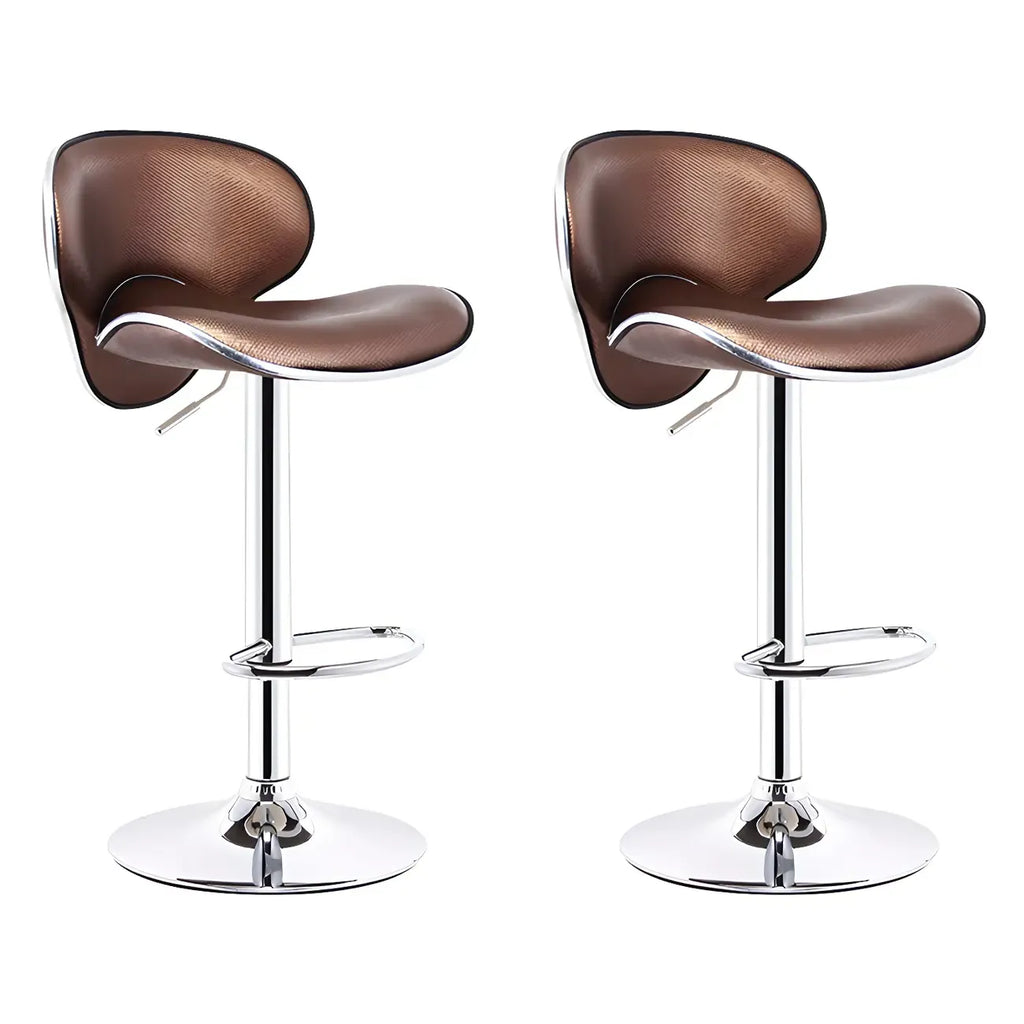 360° Swivel Faux Leather Bar Stools Adjustable Height Bucket Seat