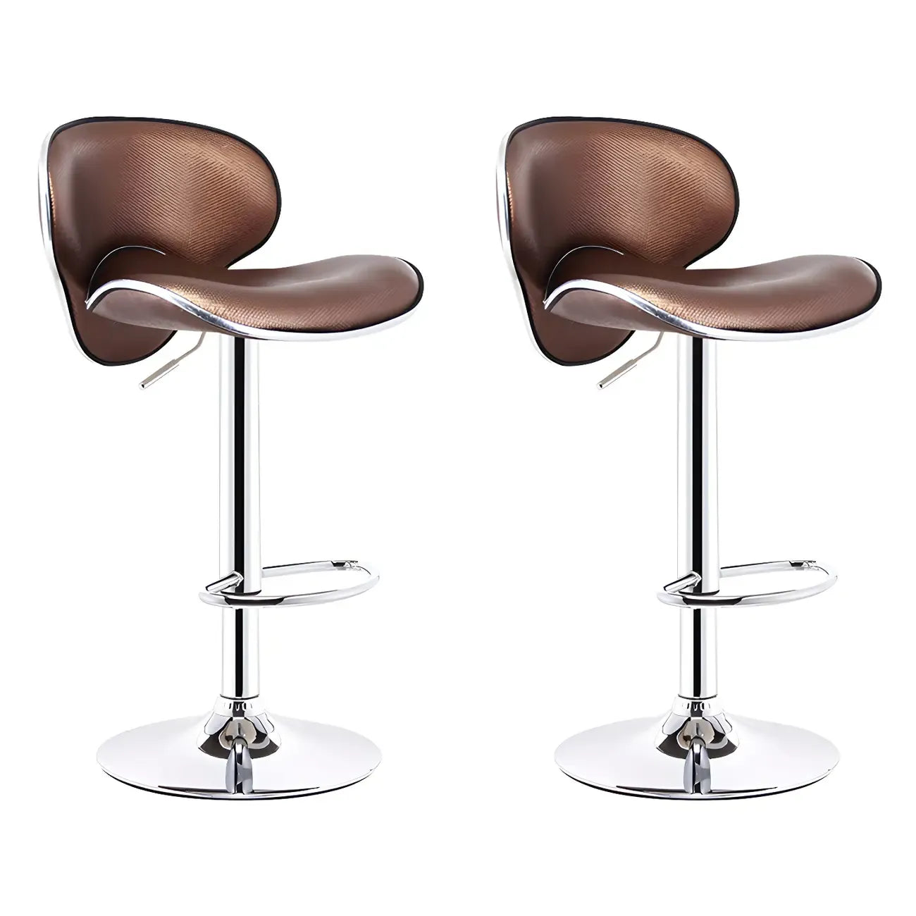 360° Swivel Faux Leather Bar Stools Adjustable Height Bucket Seat