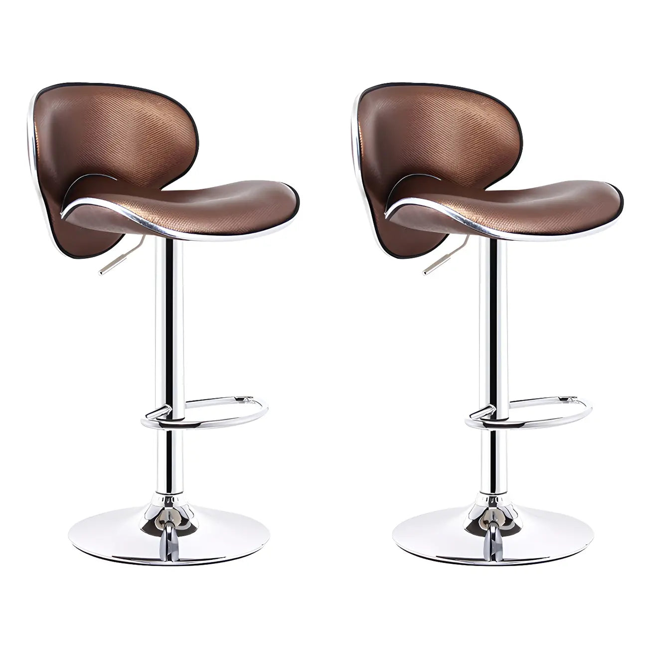 360° Swivel Faux Leather Bar Stools Adjustable Height Bucket Seat
