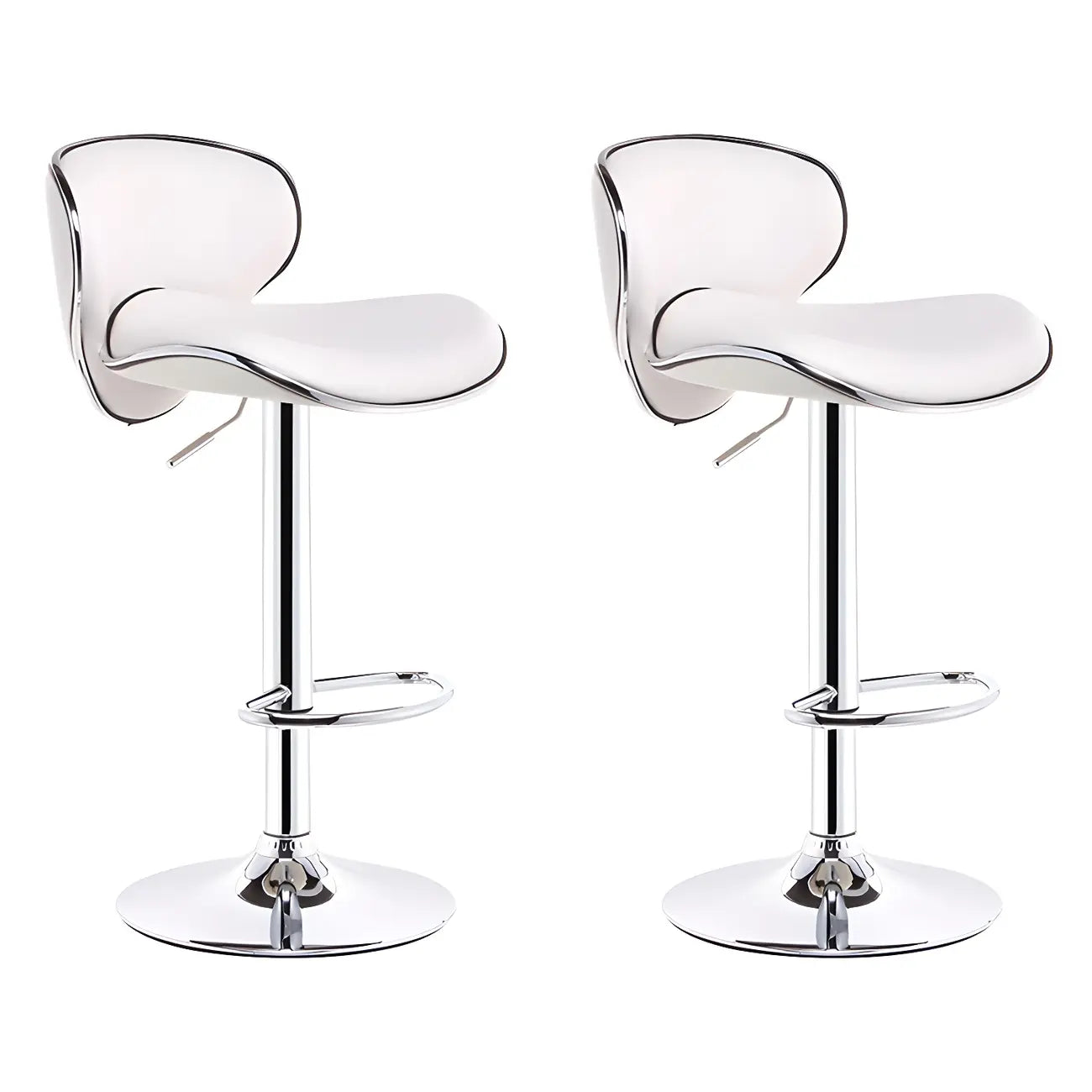 360° Swivel Faux Leather Bar Stools Adjustable Height Bucket Seat