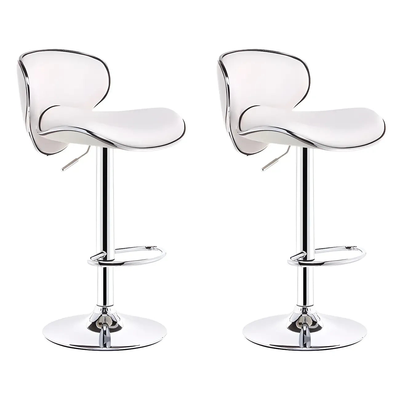 360° Swivel Faux Leather Bar Stools Adjustable Height Bucket Seat