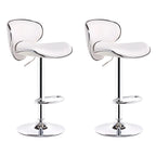 360° Swivel Faux Leather Bar Stools Adjustable Height Bucket Seat