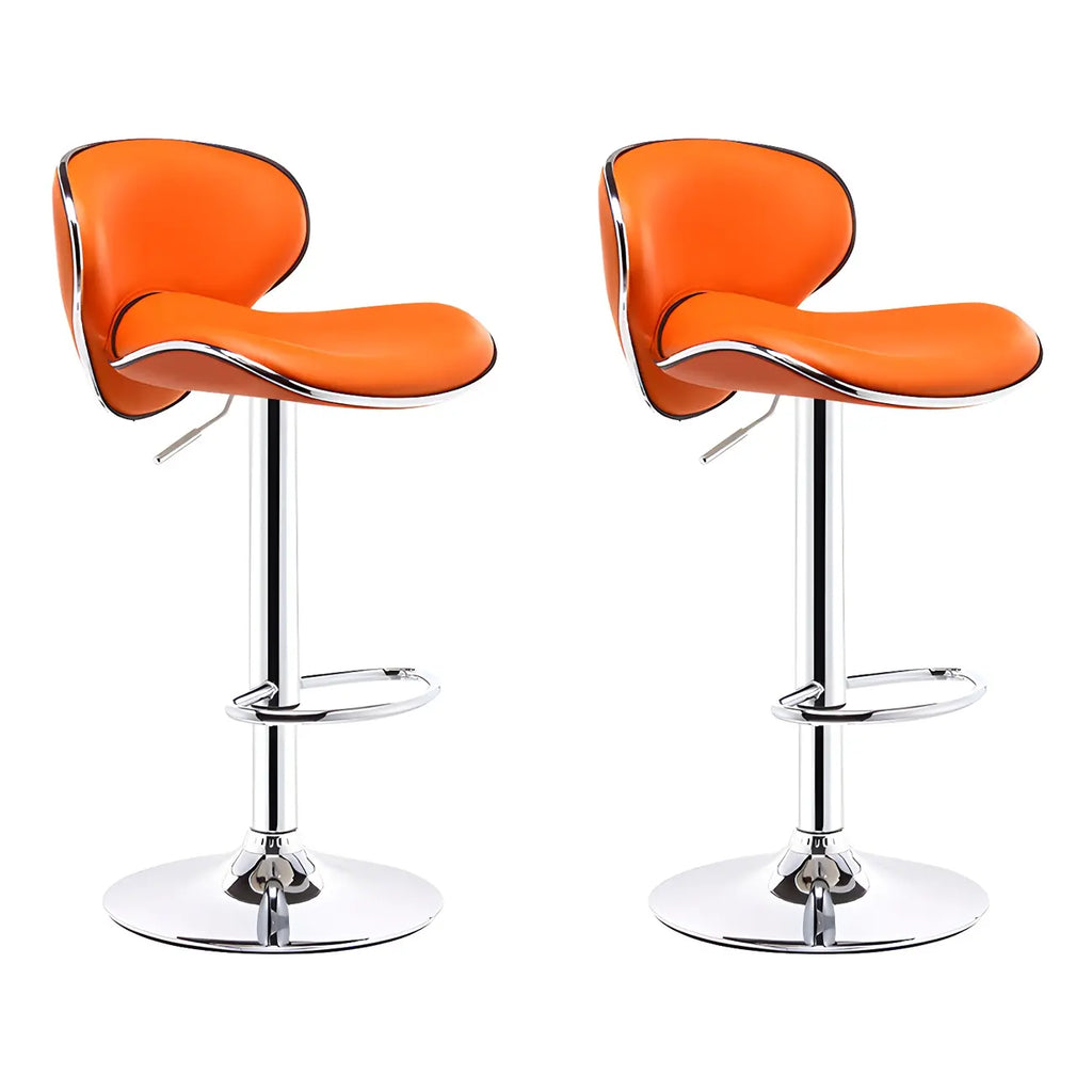 360° Swivel Faux Leather Bar Stools Adjustable Height Bucket Seat