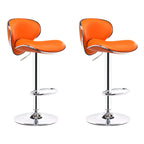 360° Swivel Faux Leather Bar Stools Adjustable Height Bucket Seat