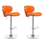 360° Swivel Faux Leather Bar Stools Adjustable Height Bucket Seat