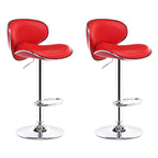 360° Swivel Faux Leather Bar Stools Adjustable Height Bucket Seat
