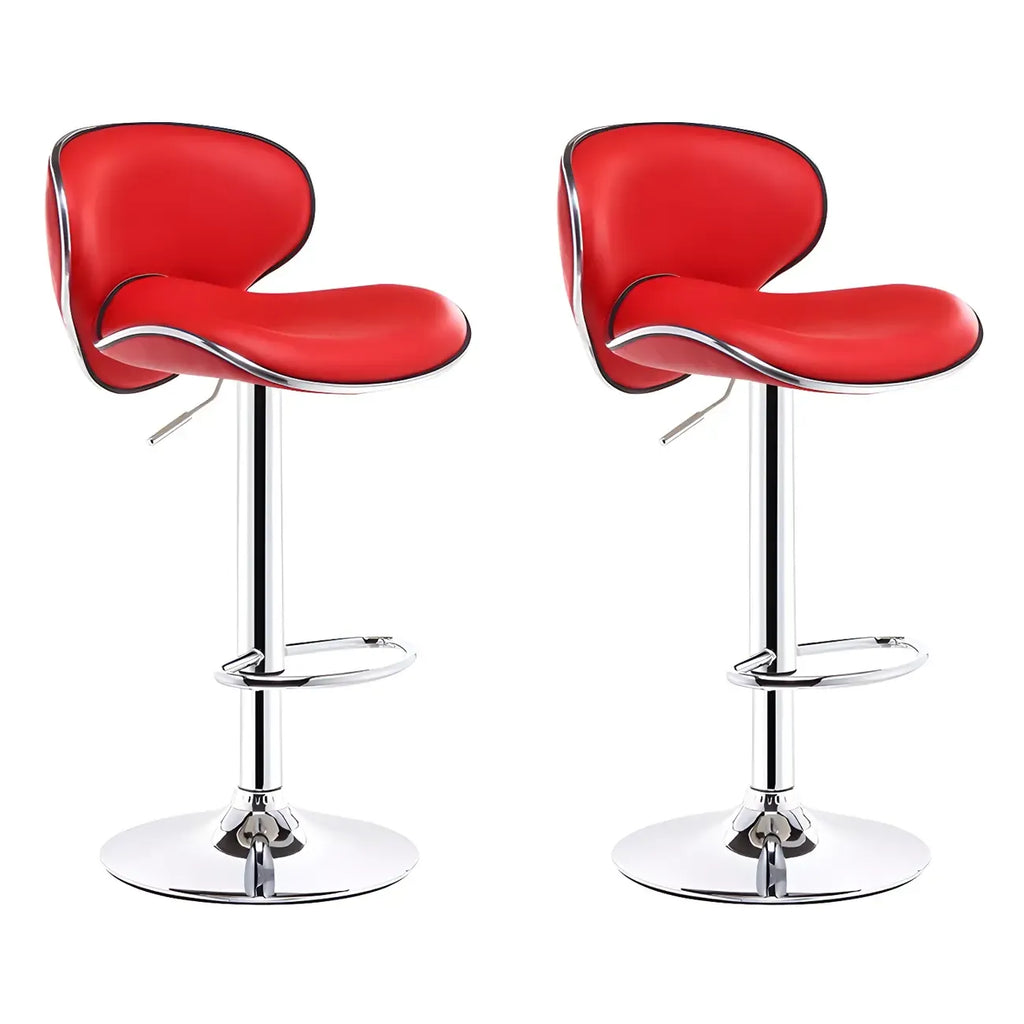 360° Swivel Faux Leather Bar Stools Adjustable Height Bucket Seat