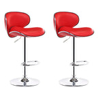 360° Swivel Faux Leather Bar Stools Adjustable Height Bucket Seat