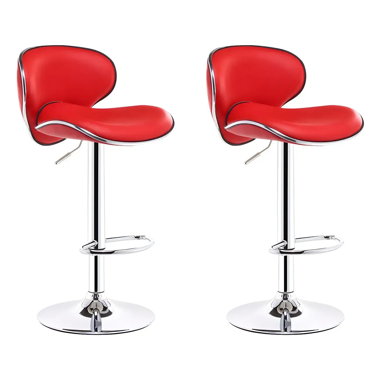 360° Swivel Faux Leather Bar Stools Adjustable Height Bucket Seat