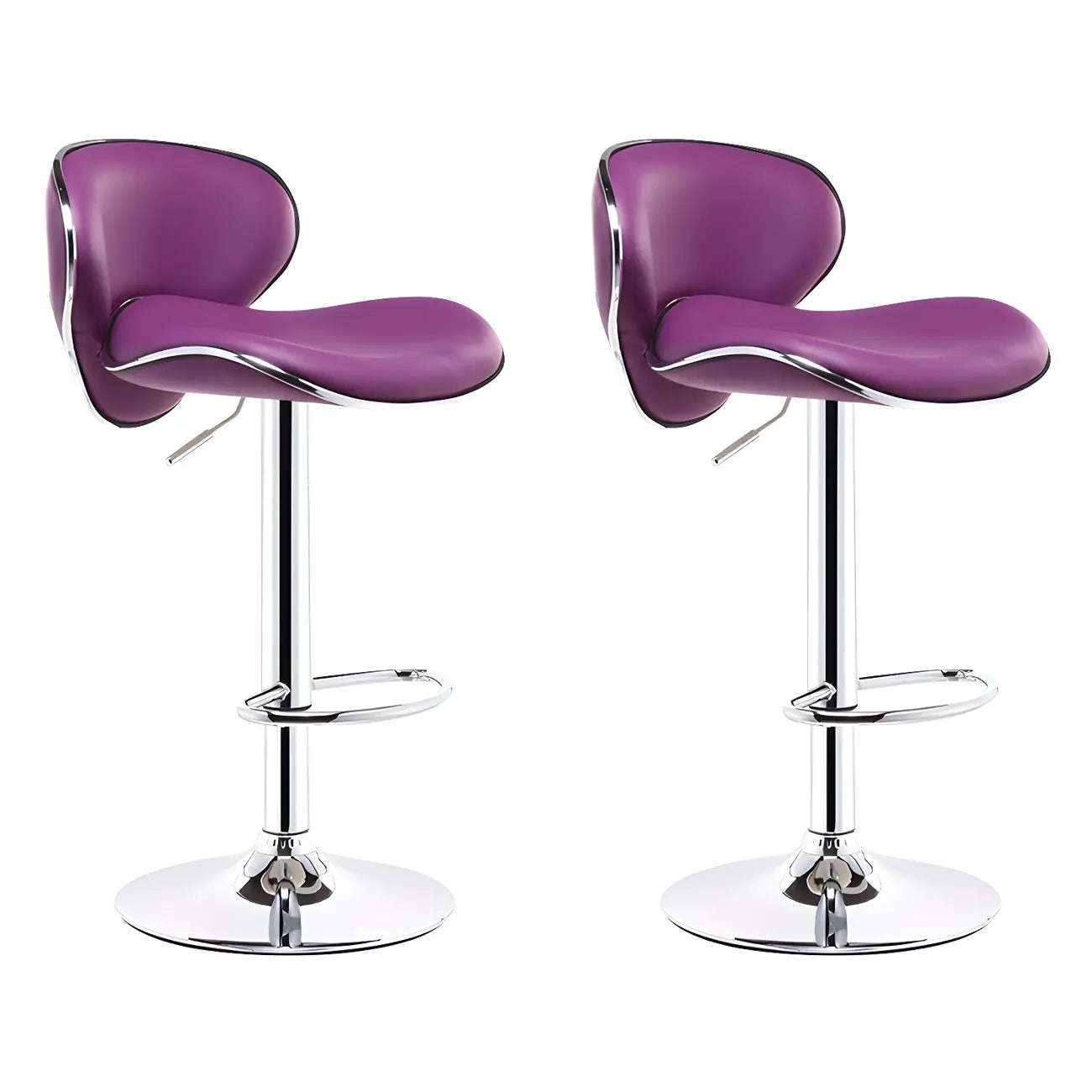 360° Swivel Faux Leather Bar Stools Adjustable Height Bucket Seat