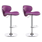 360° Swivel Faux Leather Bar Stools Adjustable Height Bucket Seat